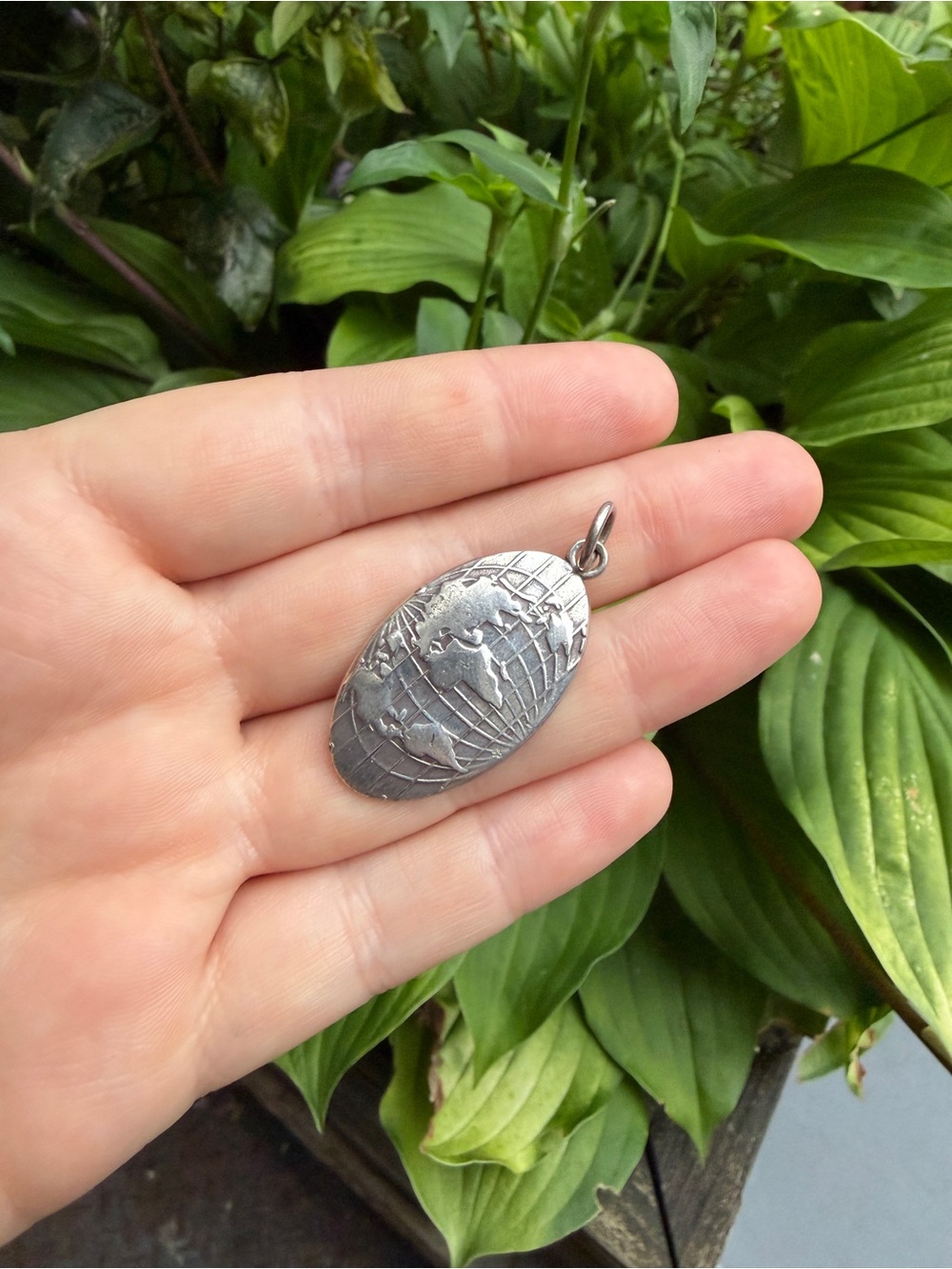 Tiffany & Co Sterling Silver World Map Pendant - Silver Globe Necklace